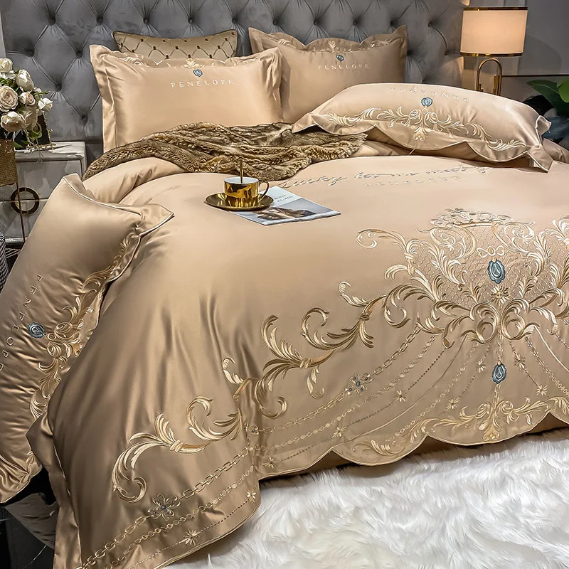 Silk Sheet Set - Komplet pościeli w stylu europejskim, czteroczęściowy,