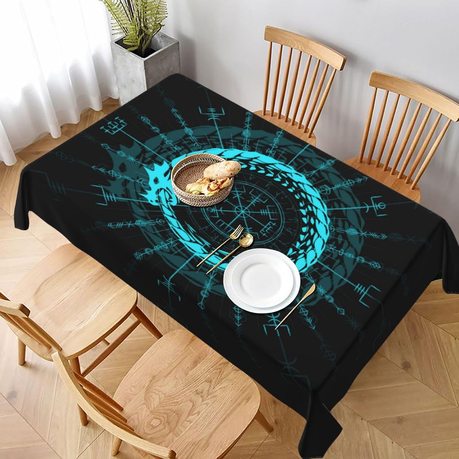 Home Textiles Premium - Obrus ze symbolem smoka w stylu